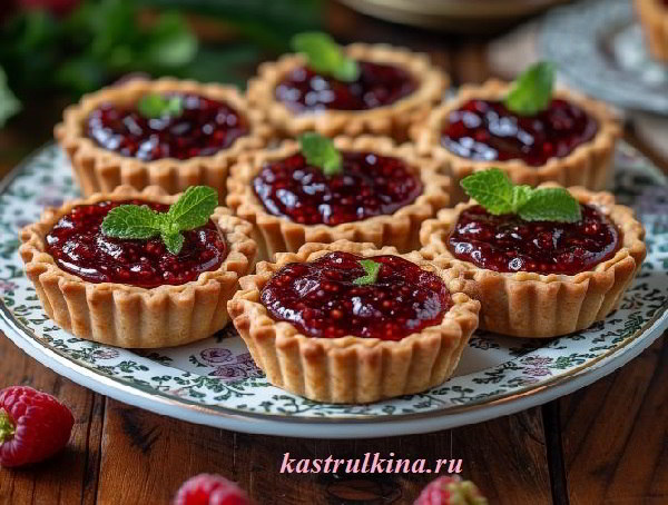 песочные тарталетки с вареньем